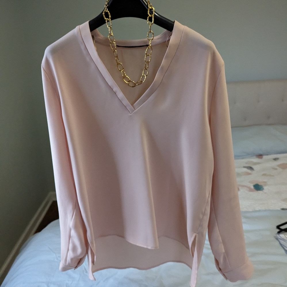 Soft Blush Nude Blouse - medium